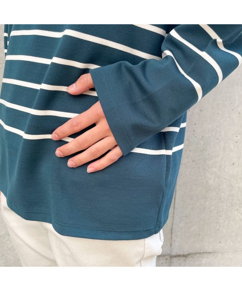 COMME CA ISM（コムサイズム）の「パネルボーダー ロングＴシャツ（Tシャツ/カットソー・メンズ・ブラック/ネイビー/グリーン・MEDIUM/LARGE）」の11枚目の写真