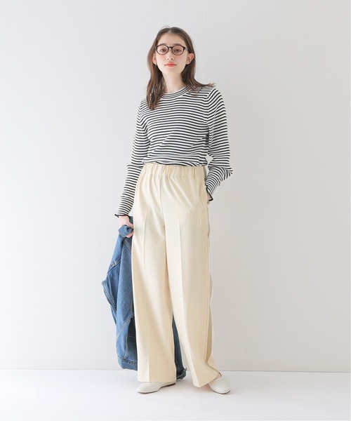 JOURNAL STANDARD relume（ジャーナルスタンダード　レリューム）の「ワイドイージーラインパンツ（その他パンツ・レディース・アイボリー/オレンジ・FREE）」の3枚目の写真