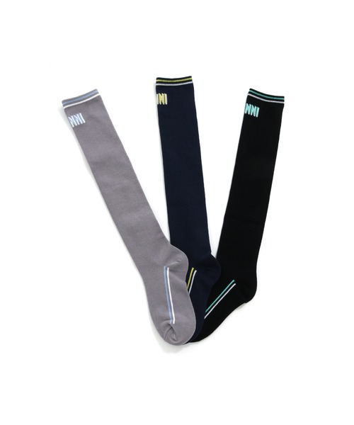 JENNI love(ジェニィラブ)の「ツートンロゴニーハイソックス(ソックス/靴下・キッズ・ブラック/ネイビー/グレー・19-21cm/22-24cm)」の4枚目の写真