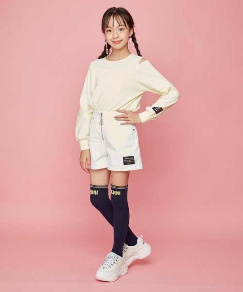 JENNI love(ジェニィラブ)の「ツートンロゴニーハイソックス(ソックス/靴下・キッズ・ブラック/ネイビー/グレー・19-21cm/22-24cm)」の9枚目の写真