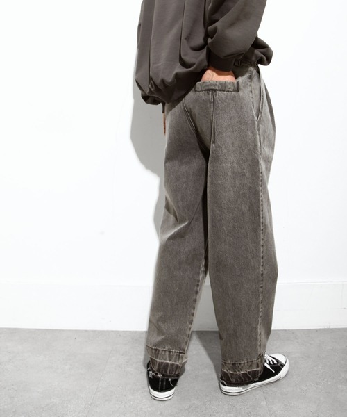 NILWAY（ニルウェイ）の「ヘビーオンスヘムダメージセンタープレスワイドデニムパンツ（デニムパンツ・メンズ・オフホワイト/サックスブルー/チャコール・MEDIUM/LARGE/X-LARGE）」の8枚目の写真