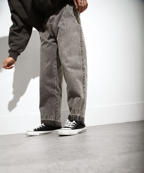 NILWAY（ニルウェイ）の「ヘビーオンスヘムダメージセンタープレスワイドデニムパンツ（デニムパンツ・メンズ・オフホワイト/サックスブルー/チャコール・MEDIUM/LARGE/X-LARGE）」の16枚目の写真