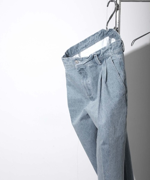 NILWAY（ニルウェイ）の「ヘビーオンスヘムダメージセンタープレスワイドデニムパンツ（デニムパンツ・メンズ・オフホワイト/サックスブルー/チャコール・MEDIUM/LARGE/X-LARGE）」の20枚目の写真
