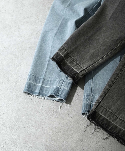 NILWAY（ニルウェイ）の「ヘビーオンスヘムダメージセンタープレスワイドデニムパンツ（デニムパンツ・メンズ・オフホワイト/サックスブルー/チャコール・MEDIUM/LARGE/X-LARGE）」の22枚目の写真