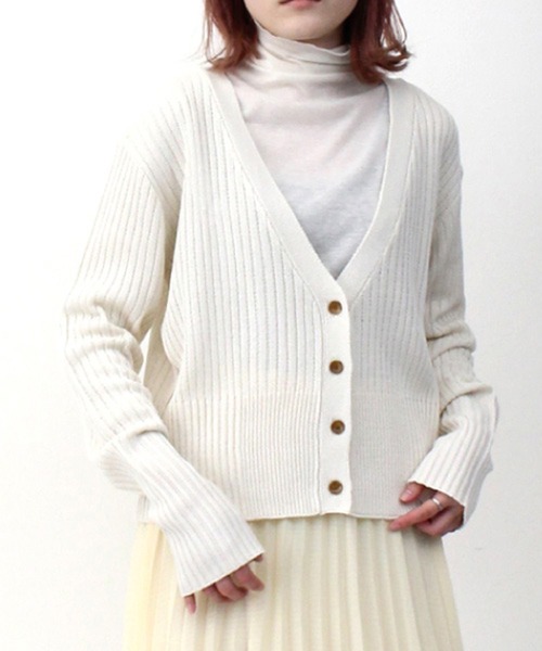 STYLEBLOCK(スタイルブロック)の「麻タッチリブショートカーディガン(カーディガン/ボレロ・レディース・イエロー/ブラック/ライトベージュ/アイボリー/ピンク・M)」の1枚目の写真