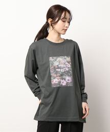 Lugnoncure | フラワーフォトプリントロンT(Tシャツ/カットソー)
