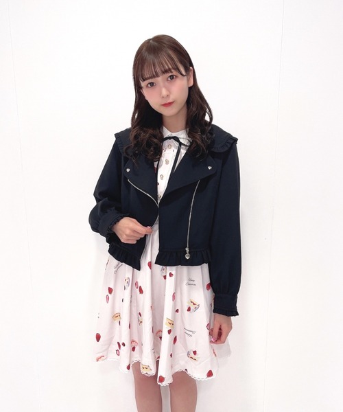 Honey Cinnamon(ハニーシナモン)の「ボリュームスリーブライダース(ライダースジャケット・レディース・ブラック・FREE)」の15枚目の写真