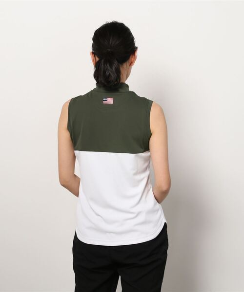 BRIEFING(ブリーフィング)の「WOMENS BI-COLOR NO SLEEVE HIGH NECK(Tシャツ/カットソー・レディース・ブラック/オリーブ/ネイビー/チャコールグレー・M/S)」の9枚目の写真