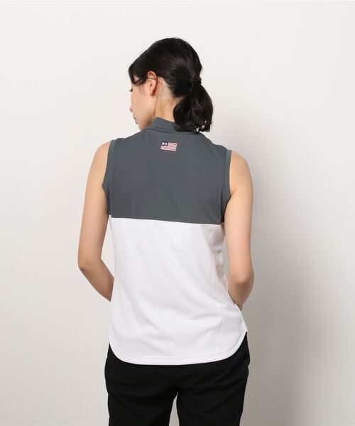 BRIEFING(ブリーフィング)の「WOMENS BI-COLOR NO SLEEVE HIGH NECK(Tシャツ/カットソー・レディース・ブラック/オリーブ/ネイビー/チャコールグレー・M/S)」の5枚目の写真