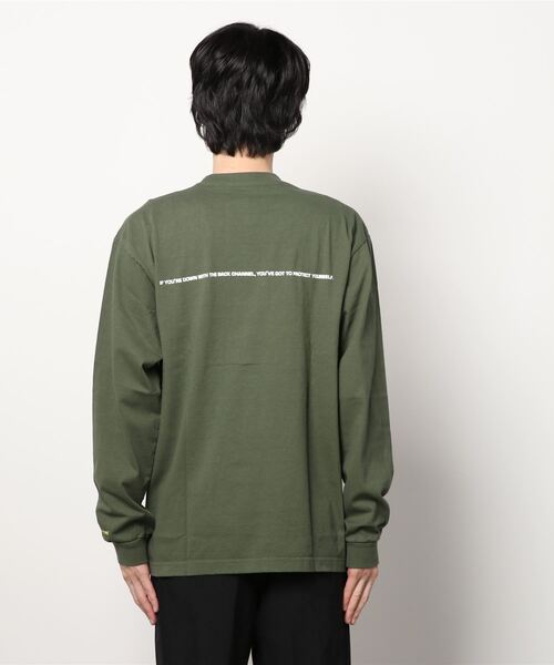 Back Channel（バックチャンネル）の「OFFCIAL LOGO LONG SLEEVE T（Tシャツ/カットソー・メンズ・ホワイト/ブラック/オリーブドラブ・XX-LARGE/X-LARGE/MEDIUM/LARGE）」の16枚目の写真