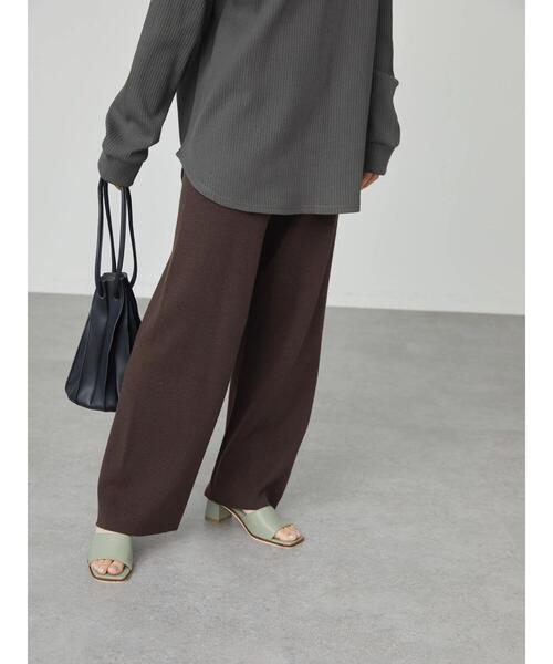AMERICAN HOLIC（アメリカンホリック）の「総針ニットパンツ（その他パンツ・レディース・ブラック/ブラウン・L/S/M）」の4枚目の写真