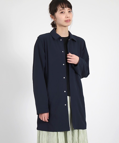 D.M.G.（ドミンゴ）の「[D.M.G. /ディーエムジー]　ナイロンクロス　パッカブルコート（ステンカラーコート・レディース・イエロー系その他/ブラック/ライトグリーン/ネイビー・3/2）」の3枚目の写真