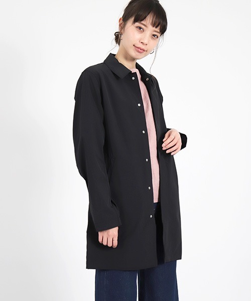 D.M.G.（ドミンゴ）の「[D.M.G. /ディーエムジー]　ナイロンクロス　パッカブルコート（ステンカラーコート・レディース・イエロー系その他/ブラック/ライトグリーン/ネイビー・3/2）」の9枚目の写真