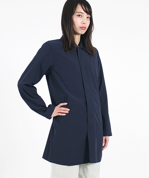 D.M.G.（ドミンゴ）の「[D.M.G. /ディーエムジー]　ナイロンクロス　パッカブルコート（ステンカラーコート・レディース・イエロー系その他/ブラック/ライトグリーン/ネイビー・3/2）」の21枚目の写真