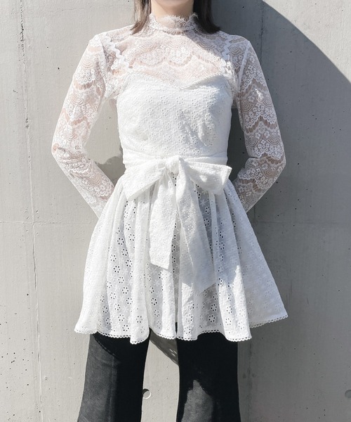 PAIN（ペイン）の「コットンレースキャミチュニック【セットアップ対応】（チュニック・レディース・ホワイト/ブラック/ピンク・FREE）」の7枚目の写真