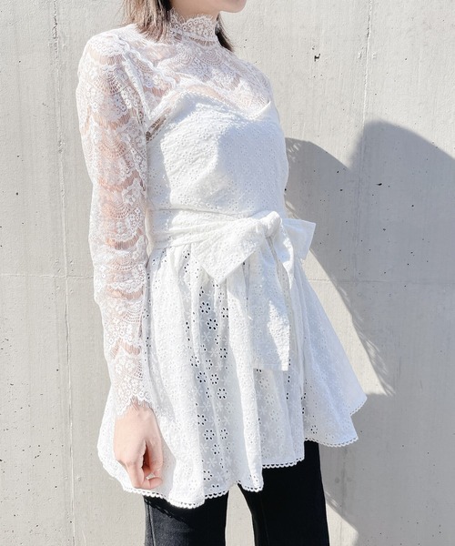 PAIN（ペイン）の「コットンレースキャミチュニック【セットアップ対応】（チュニック・レディース・ホワイト/ブラック/ピンク・FREE）」の8枚目の写真