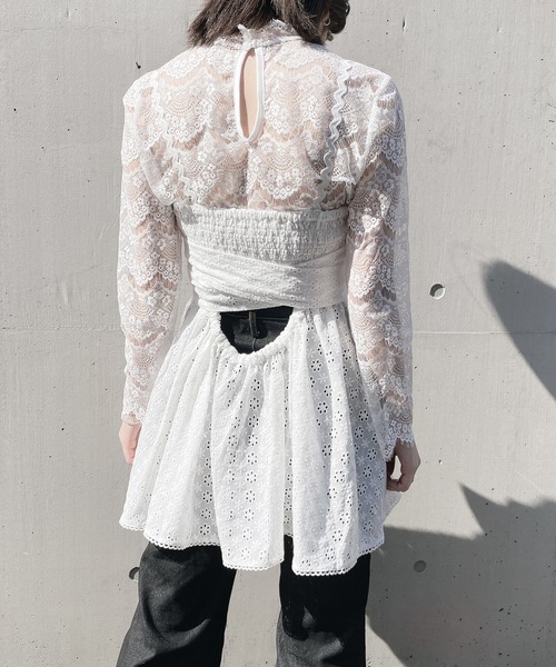 PAIN（ペイン）の「コットンレースキャミチュニック【セットアップ対応】（チュニック・レディース・ホワイト/ブラック/ピンク・FREE）」の11枚目の写真