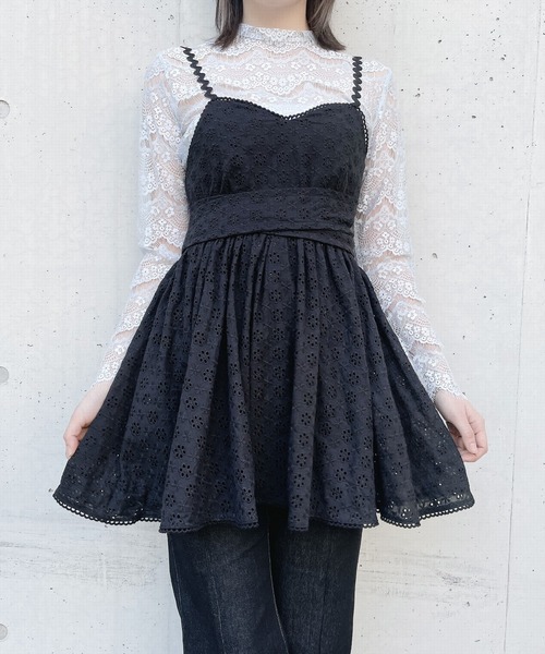 PAIN（ペイン）の「コットンレースキャミチュニック【セットアップ対応】（チュニック・レディース・ホワイト/ブラック/ピンク・FREE）」の4枚目の写真