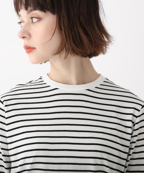 OPAQUE.CLIP(オペークドットクリップ)の「◆オーガニックコットン強撚天竺 ロングスリーブTシャツ(Tシャツ/カットソー・レディース・ホワイト系/ブラック/ホワイト系その他3/ブラウン系その他5/ブルー系7・36/38/40/42)」の9枚目の写真