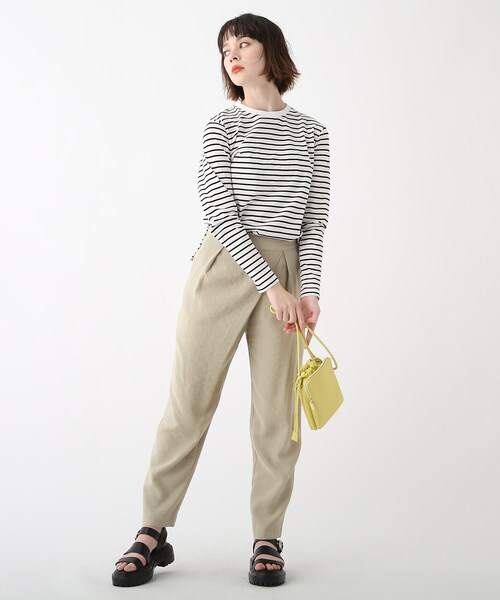 OPAQUE.CLIP(オペークドットクリップ)の「◆オーガニックコットン強撚天竺 ロングスリーブTシャツ(Tシャツ/カットソー・レディース・ホワイト系/ブラック/ホワイト系その他3/ブラウン系その他5/ブルー系7・36/38/40/42)」の20枚目の写真