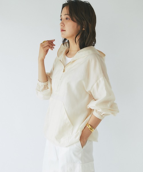 RIVE DROITE(リヴドロワ)の「軽めのアウターに丁度いい/シアーアノラックシャツ(シャツ/ブラウス・レディース・ブラック/アイボリー・FREE)」の11枚目の写真