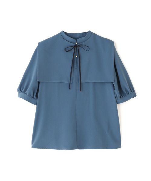 N.（N. Natural Beauty Basic）（エヌエヌナチュラルビューティーベーシック）の「◆襟付とろみ５分袖ブラウス（Tシャツ/カットソー・レディース・ブラック/ブルー/ホワイト・MEDIUM）」の17枚目の写真