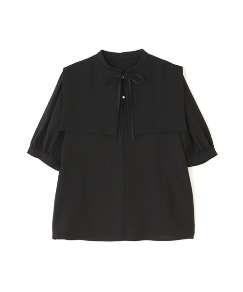 N.（N. Natural Beauty Basic）（エヌエヌナチュラルビューティーベーシック）の「◆襟付とろみ５分袖ブラウス（Tシャツ/カットソー・レディース・ブラック/ブルー/ホワイト・MEDIUM）」の19枚目の写真