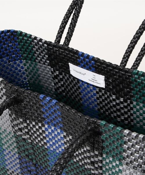 salle de bal（サルデバル）の「メルカド バッグ レイヤード チェック お買い物バッグ かごバッグ Mercado bag RAB（かごバッグ・レディース・グリーン/ゴールド・FREE）」の4枚目の写真
