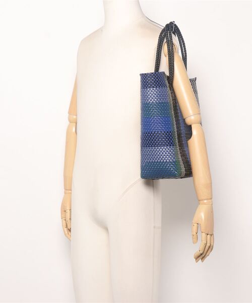 salle de bal（サルデバル）の「メルカド バッグ レイヤード チェック お買い物バッグ かごバッグ Mercado bag RAB（かごバッグ・レディース・グリーン/ゴールド・FREE）」の6枚目の写真