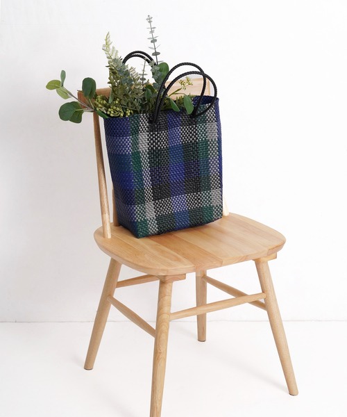 salle de bal（サルデバル）の「メルカド バッグ レイヤード チェック お買い物バッグ かごバッグ Mercado bag RAB（かごバッグ・レディース・グリーン/ゴールド・FREE）」の17枚目の写真