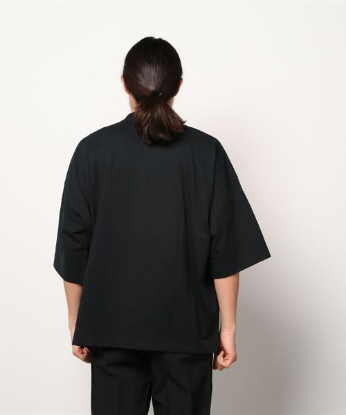 PORT BY ARK（ポートバイアーク）の「PORT BY ARK / ポートバイアーク：Henry neck SS T-shirt：PO11-T005[COR]（Tシャツ/カットソー・メンズ・オフホワイト/チャコール・2）」の3枚目の写真