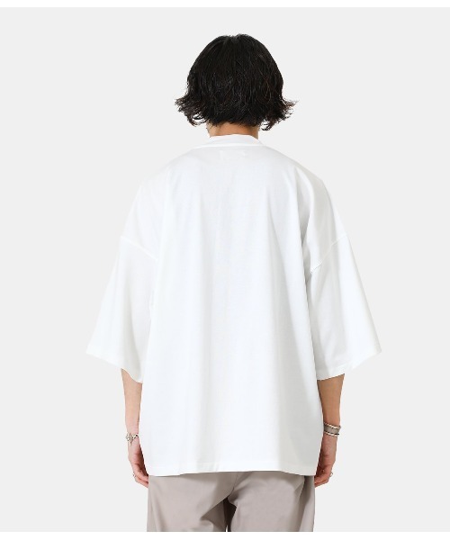 PORT BY ARK（ポートバイアーク）の「PORT BY ARK / ポートバイアーク：Henry neck SS T-shirt：PO11-T005[COR]（Tシャツ/カットソー・メンズ・オフホワイト/チャコール・2）」の10枚目の写真