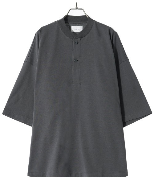 PORT BY ARK（ポートバイアーク）の「PORT BY ARK / ポートバイアーク：Henry neck SS T-shirt：PO11-T005[COR]（Tシャツ/カットソー・メンズ・オフホワイト/チャコール・2）」の12枚目の写真
