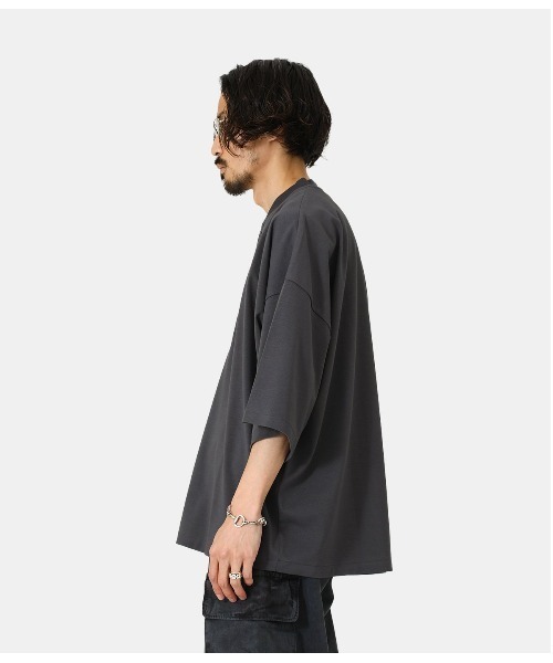 PORT BY ARK（ポートバイアーク）の「PORT BY ARK / ポートバイアーク：Henry neck SS T-shirt：PO11-T005[COR]（Tシャツ/カットソー・メンズ・オフホワイト/チャコール・2）」の20枚目の写真