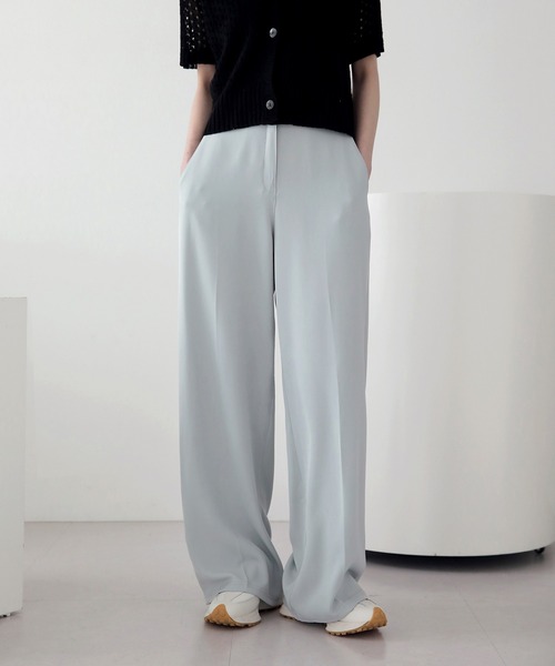 UNE MANSION（ユヌマンション）の「ワイドバックゴムスラックス（スラックス・レディース・スカイブルー/ブラック/ミント/クリーム/チャコール・SMALL/MEDIUM/LARGE）」の5枚目の写真