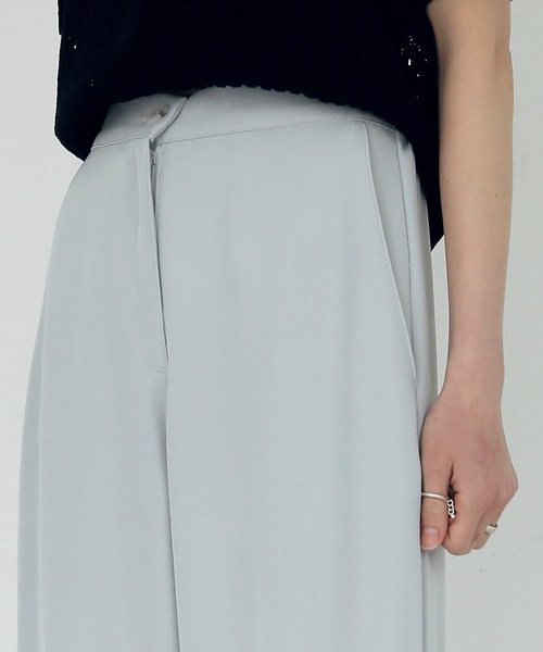 UNE MANSION（ユヌマンション）の「ワイドバックゴムスラックス（スラックス・レディース・スカイブルー/ブラック/ミント/クリーム/チャコール・SMALL/MEDIUM/LARGE）」の13枚目の写真