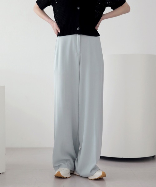 UNE MANSION（ユヌマンション）の「ワイドバックゴムスラックス（スラックス・レディース・スカイブルー/ブラック/ミント/クリーム/チャコール・SMALL/MEDIUM/LARGE）」の18枚目の写真