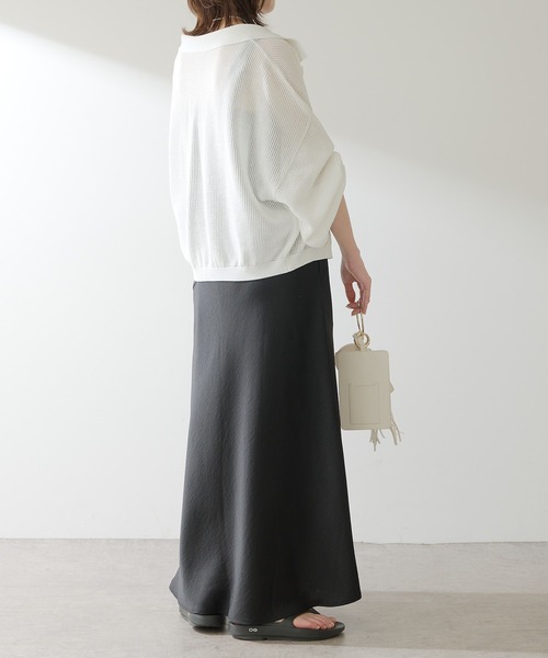 COLLAGE GALLARDAGALANTE(コラージュガリャルダガランテ)の「夏服に羽織れる/秋のスタートに/メッシュカーデ(カーディガン/ボレロ・レディース・ホワイト/ブラック/ベージュ・FREE)」の11枚目の写真