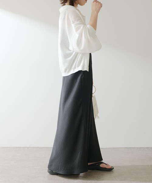 COLLAGE GALLARDAGALANTE(コラージュガリャルダガランテ)の「夏服に羽織れる/秋のスタートに/メッシュカーデ(カーディガン/ボレロ・レディース・ホワイト/ブラック/ベージュ・FREE)」の12枚目の写真