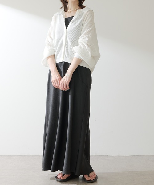 COLLAGE GALLARDAGALANTE(コラージュガリャルダガランテ)の「夏服に羽織れる/秋のスタートに/メッシュカーデ(カーディガン/ボレロ・レディース・ホワイト/ブラック/ベージュ・FREE)」の21枚目の写真