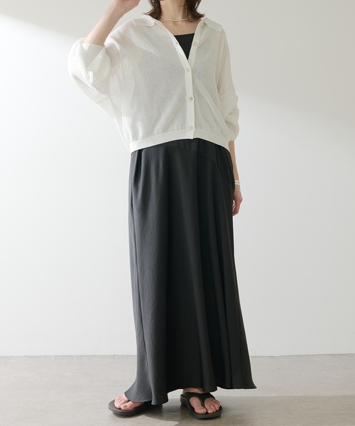 COLLAGE GALLARDAGALANTE(コラージュガリャルダガランテ)の「夏服に羽織れる/秋のスタートに/メッシュカーデ(カーディガン/ボレロ・レディース・ホワイト/ブラック/ベージュ・FREE)」の22枚目の写真