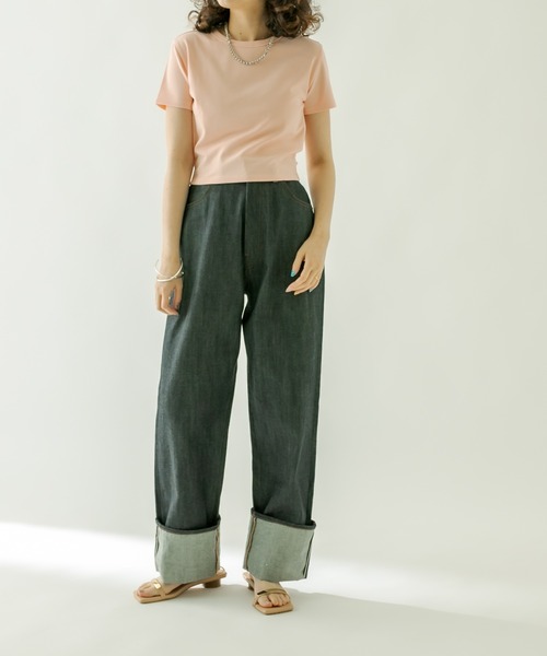 mystic（ミスティック）の「コンパクトTシャツ（Tシャツ/カットソー・レディース・オフホワイト/ブラック/グリーン/ブルー/ピンク・FREE）」の12枚目の写真