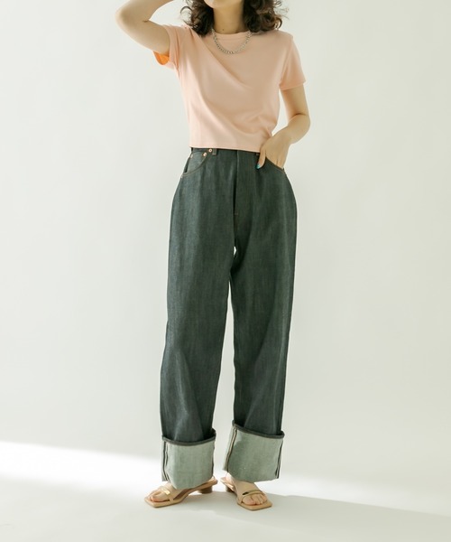 mystic（ミスティック）の「コンパクトTシャツ（Tシャツ/カットソー・レディース・オフホワイト/ブラック/グリーン/ブルー/ピンク・FREE）」の19枚目の写真