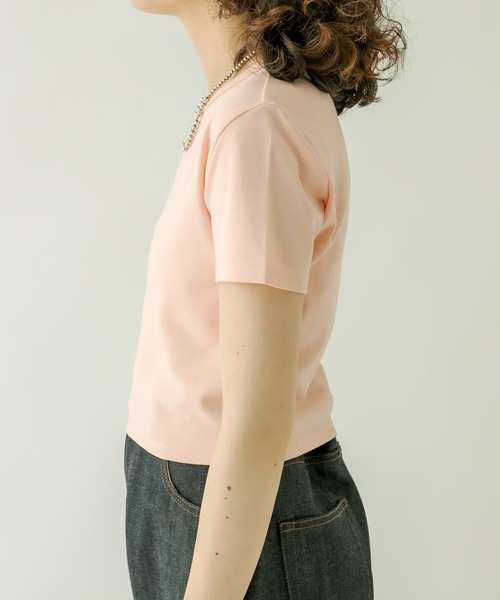 mystic（ミスティック）の「コンパクトTシャツ（Tシャツ/カットソー・レディース・オフホワイト/ブラック/グリーン/ブルー/ピンク・FREE）」の18枚目の写真