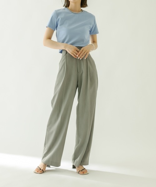 mystic（ミスティック）の「コンパクトTシャツ（Tシャツ/カットソー・レディース・オフホワイト/ブラック/グリーン/ブルー/ピンク・FREE）」の16枚目の写真