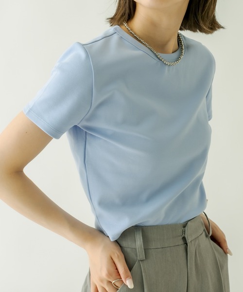 mystic（ミスティック）の「コンパクトTシャツ（Tシャツ/カットソー・レディース・オフホワイト/ブラック/グリーン/ブルー/ピンク・FREE）」の13枚目の写真