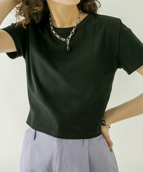 mystic（ミスティック）の「コンパクトTシャツ（Tシャツ/カットソー・レディース・オフホワイト/ブラック/グリーン/ブルー/ピンク・FREE）」の17枚目の写真