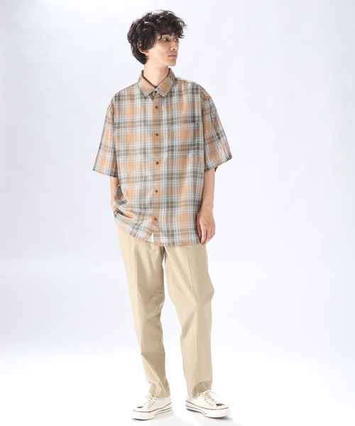 niko and...（ニコアンド）の「からみワイドショートスリーブシャツ（シャツ/ブラウス・メンズ・ネイビー/グレー/アイボリー・MEDIUM/LARGE）」の7枚目の写真