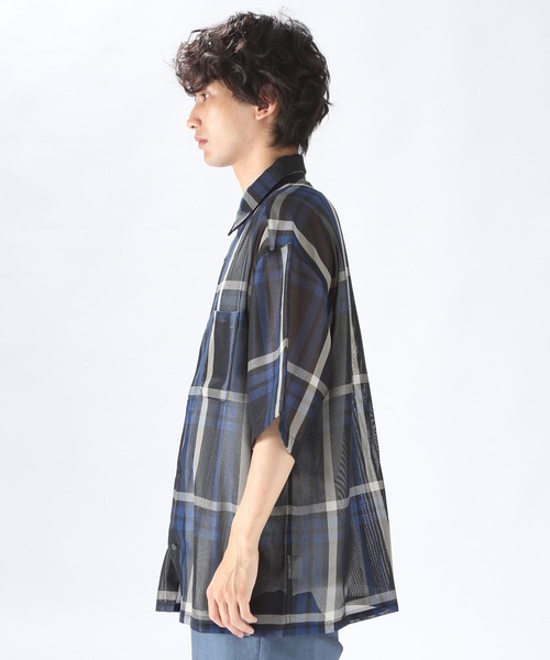 niko and...（ニコアンド）の「からみワイドショートスリーブシャツ（シャツ/ブラウス・メンズ・ネイビー/グレー/アイボリー・MEDIUM/LARGE）」の10枚目の写真