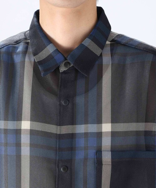 niko and...（ニコアンド）の「からみワイドショートスリーブシャツ（シャツ/ブラウス・メンズ・ネイビー/グレー/アイボリー・MEDIUM/LARGE）」の9枚目の写真